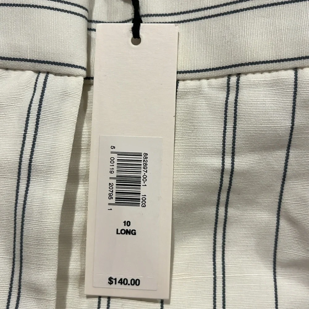 NWT Banana Republic Laguna Pinstripe Straight Ankle Pants Size 10 Long.
